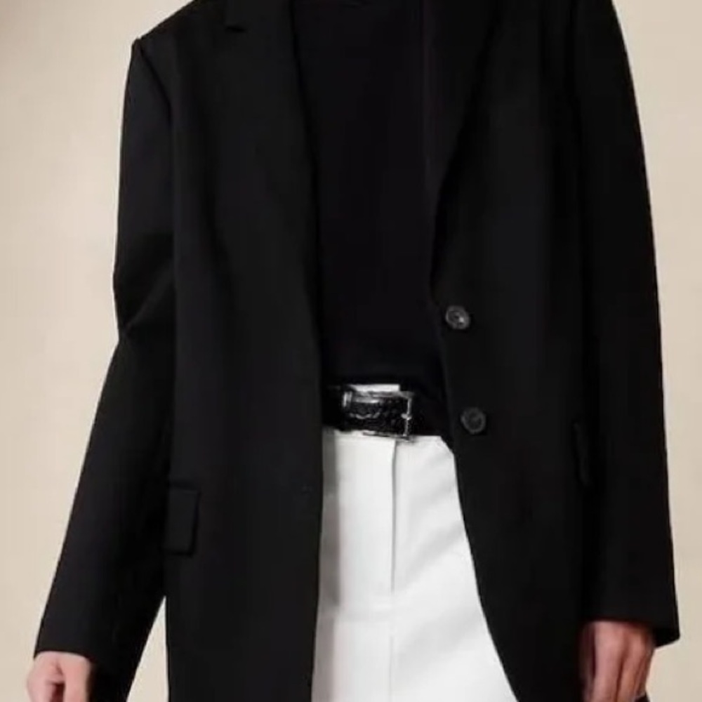 Banana Republic Women's Black Ponte Blazer